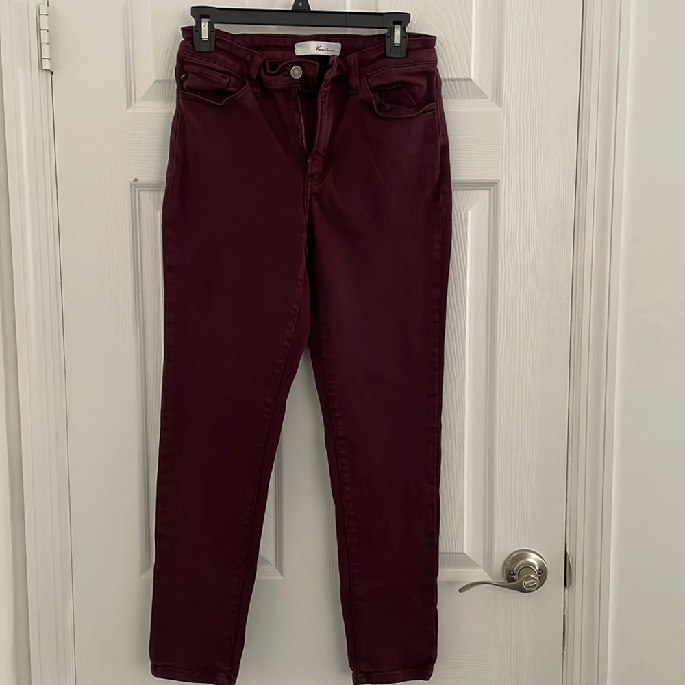 Kancan stretchy skinny jeans burgundy
